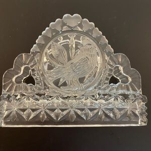 Hofbauer Byrdes Birds Napkin Holder German Crystal.